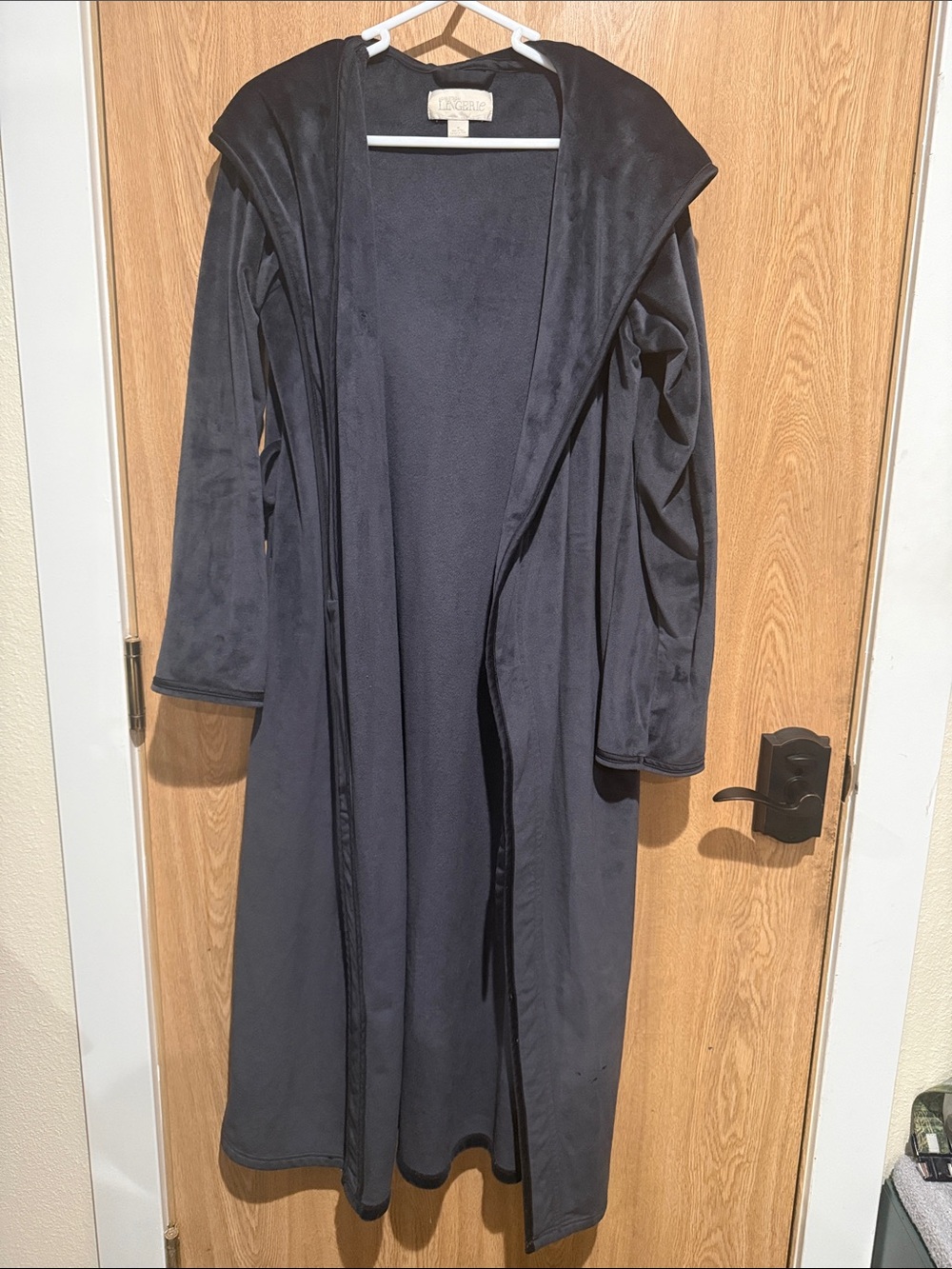 Nordstrom Long Hooded Robe Coatigan - Black